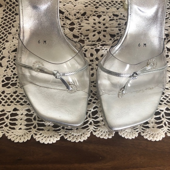 Stuart Weitzman Clear Square Toe Y2K Rhinestone - Picture 2 of 14